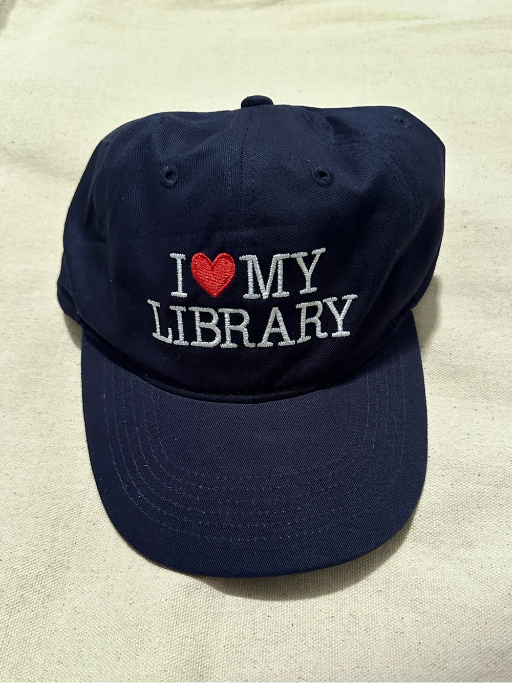 Baseball Cap | Navy Unisex "I ♥ MY LIBRARY" Baseball Cap